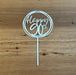 "Happy 90th" Mirror Silver acrylic cake topper available in many colours, mirrored finish and glitters, Cookie Cutter Store
