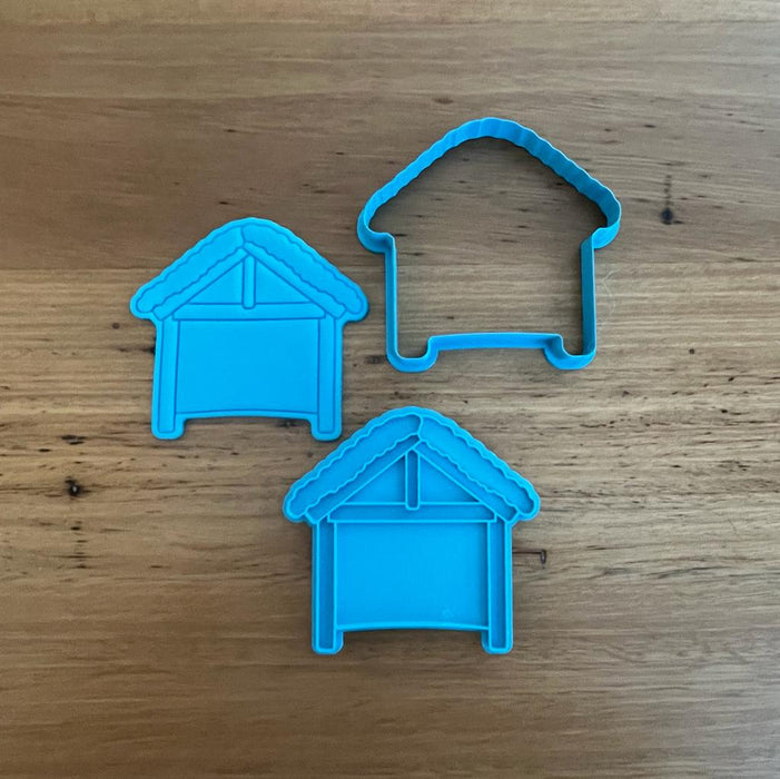 Christmas Barn from the Christmas Nativity 9 piece Cookie Cutter & Stamp, cookie cutter store