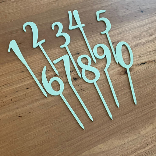 Number 0-9 Set, cake topper in pastel pistachio, cookie cutter store