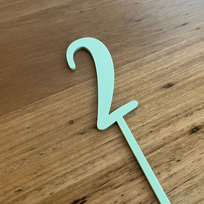 Number 2, cake topper in pastel pistachio, cookie cutter store