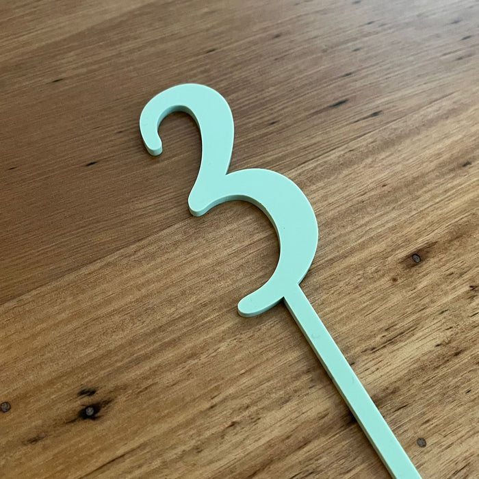 Number 3, cake topper in pastel pistachio, cookie cutter store