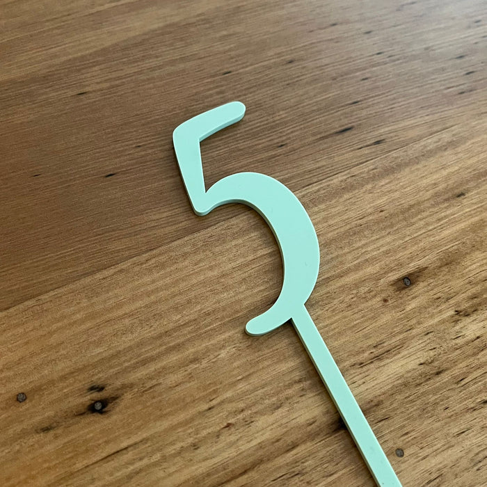 Number 5, cake topper in pastel pistachio, cookie cutter store