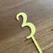Number 3, cake topper in pastel lemon, cookie cutter store