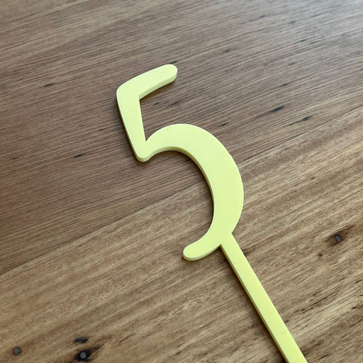 Number 5, cake topper in pastel lemon, cookie cutter store