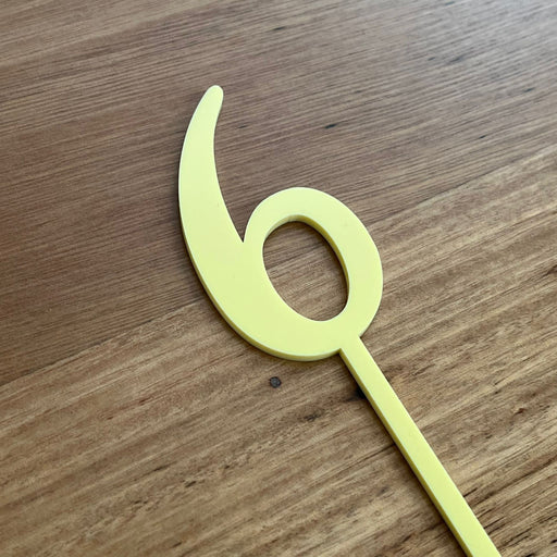 Number 6, cake topper in pastel lemon, cookie cutter store