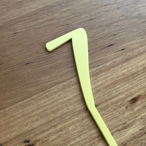 Number 7, cake topper in pastel lemon, cookie cutter store