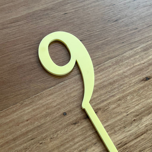 Number 9, cake topper in pastel lemon, cookie cutter store
