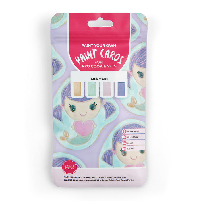 Sweet Sticks PYO Paint Your Own Cookies Mermaid Theme Pack, Cookie Cutter Store