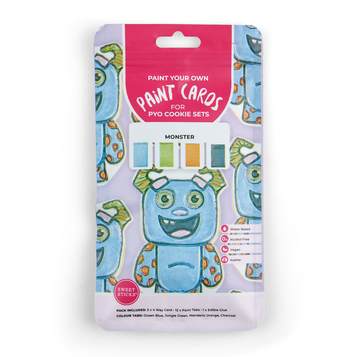 Sweet Sticks PYO Paint Your Own Cookies Monster Theme Pack, Cookie Cutter Store