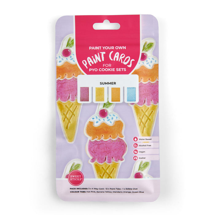 Sweet Sticks PYO Paint Your Own Cookies Summer Theme Pack, Cookie Cutter Store