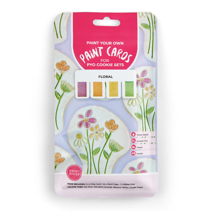 Sweet Sticks PYO Paint Your Own Cookies Floral Theme Pack, Cookie Cutter Store