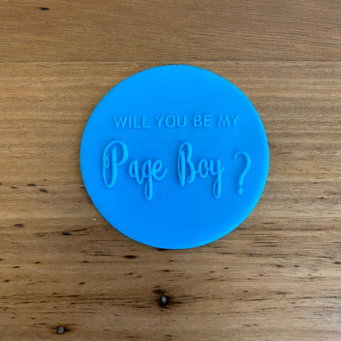 "Will You Be My Page Boy" Deboss, Raised Effect, Pop cookie stamp, cookie cutter store