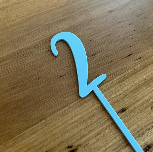 Number 2, cake topper in pastel blue, cookie cutter store