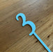 Number 3, cake topper in pastel blue, cookie cutter store