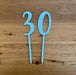 Number 3 & 0 to make 30, cake topper in pastel blue, cookie cutter store