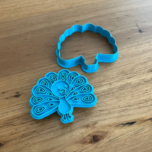Peacock Cookie Cutter & Stamp, Farmyard Animals, Cookie Cutter Store