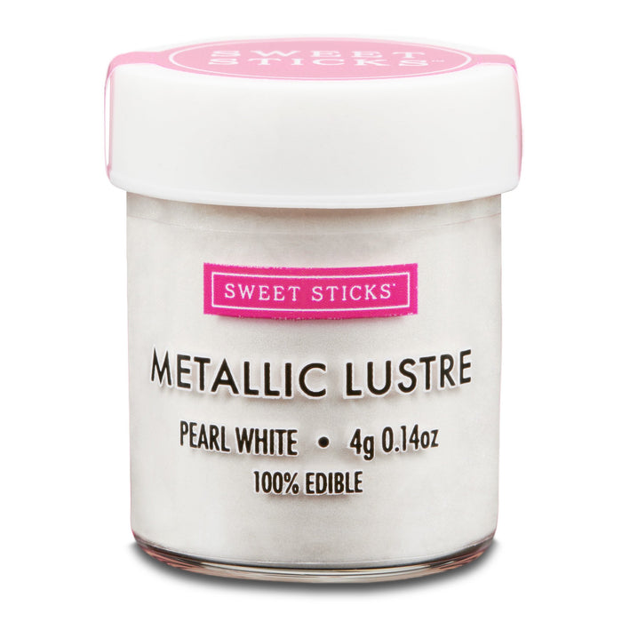 Sweet Sticks Metallic Lustre, Decorative Paint, Baking Cakes and Cookies, Pearl White, Cookie Cutter Store
