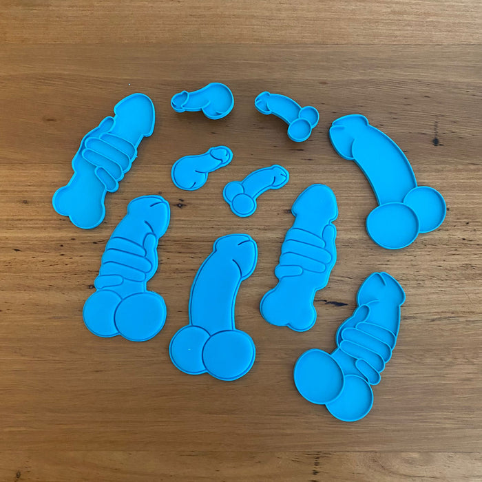 Penis Set of Cookie Cutter and emboss Stamp, Cookie Cutter Store