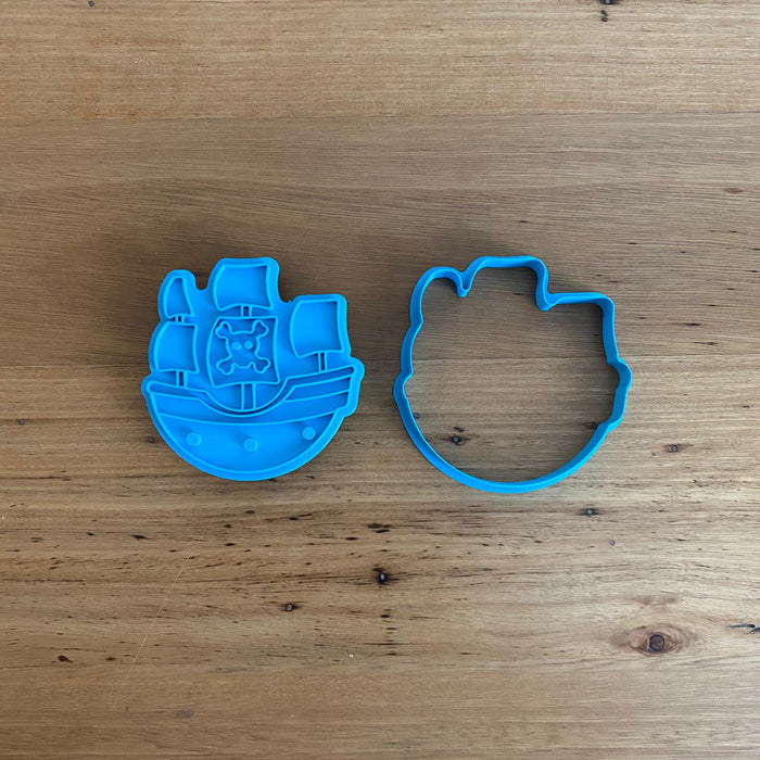 Pirate Ship Cookie Cutter and Stamp, cookie cutter store
