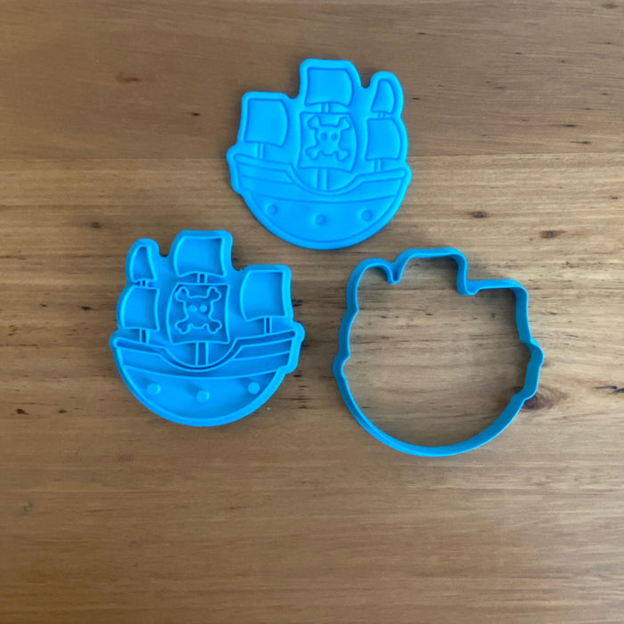 Pirate Ship Cookie Cutter and Stamp, cookie cutter store