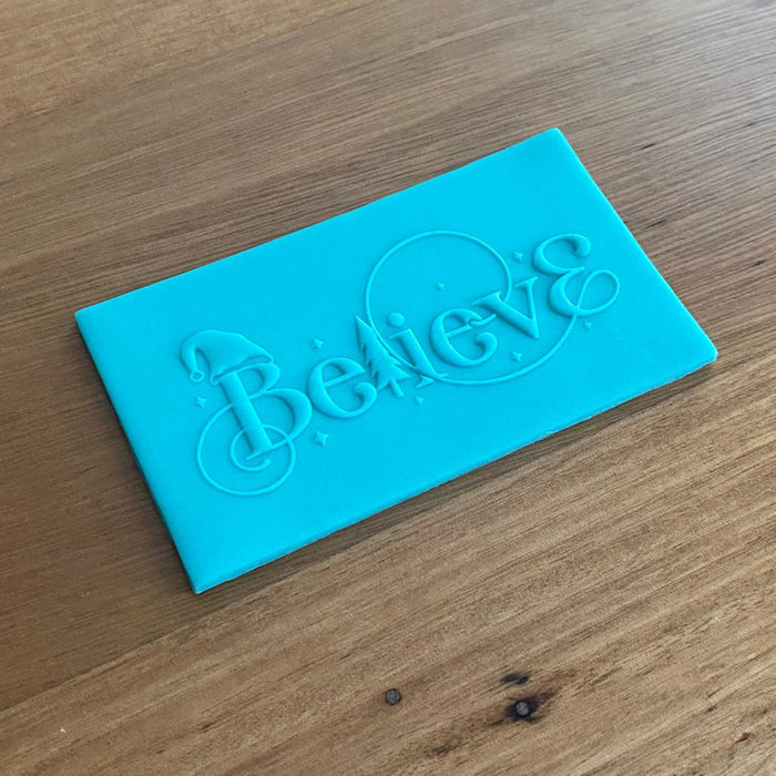Believe in Christmas Deboss, Pop Stamp, Raised Effect Stamp & matching Cutter, Cookie Cutter Store