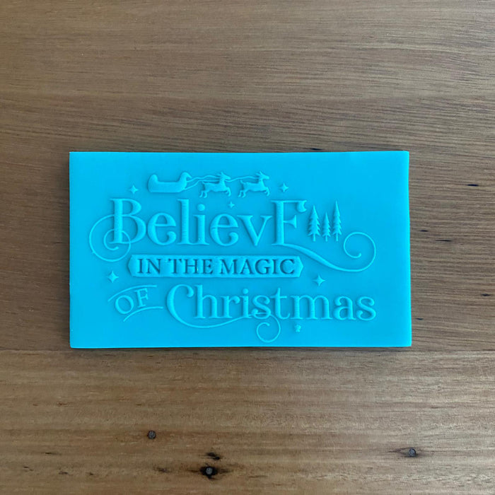 Believe in Christmas Deboss, Pop Stamp, Raised Effect Cookie Stamp, Cookie Cutter Store