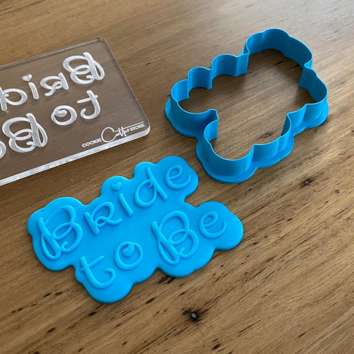 Bride to Be Raised stamp and matching cookie cutter, deboss stamp, pop stamp, Cookie Cutter Store