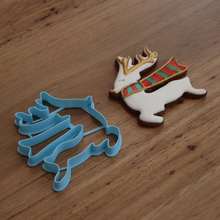 Our Reindeer with a scarf Cookie Cutter is perfect for making your festive cookie sets. 2 Reindeer options and many more styles, just search Christmas in store to see our full range!