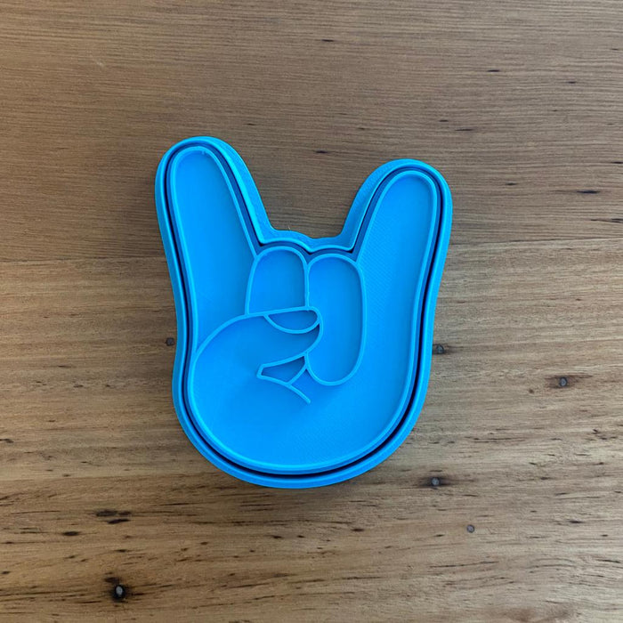 Rock On Hand Sign Cookie Cutter and Optional Stamp