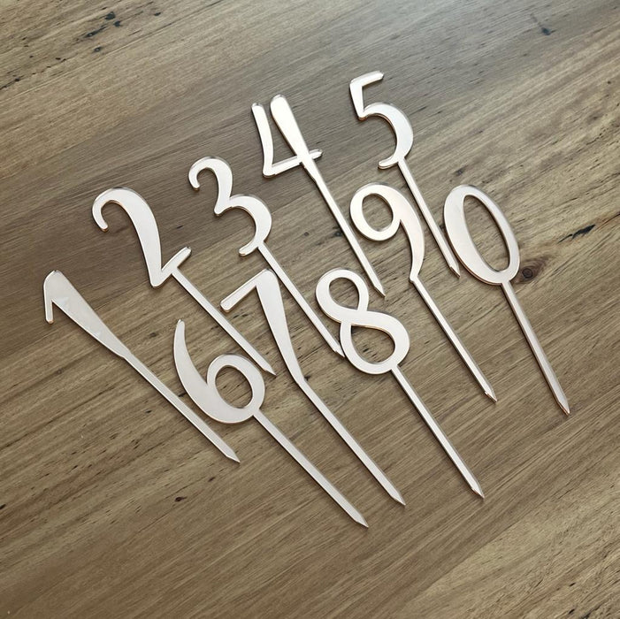 Numbers 1-9 and zero, rose gold cake topper, cookie cutter store