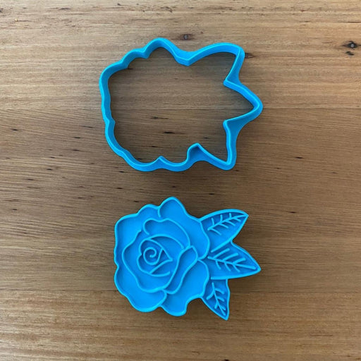 Rose and Leaves Cookie Cutter & Optional Stamp Set. This set will help you make awesome Fondant Cookies