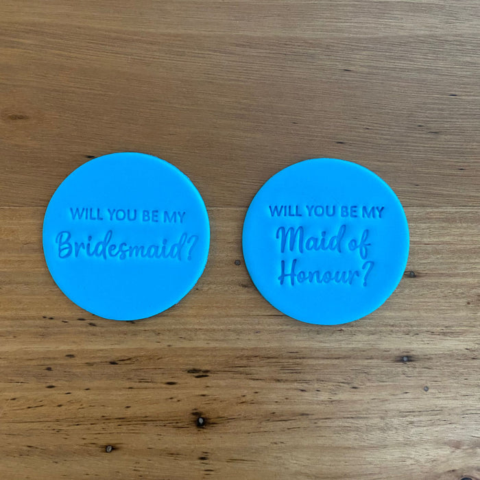 Will You Be My Maid of Honour & Bridesmaid Emboss Stamps, Cookie Cutter Store