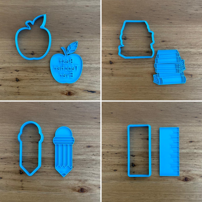 School Pencil Cookie Cutter & Optional Emboss Stamp measures approx. 90mm tall.