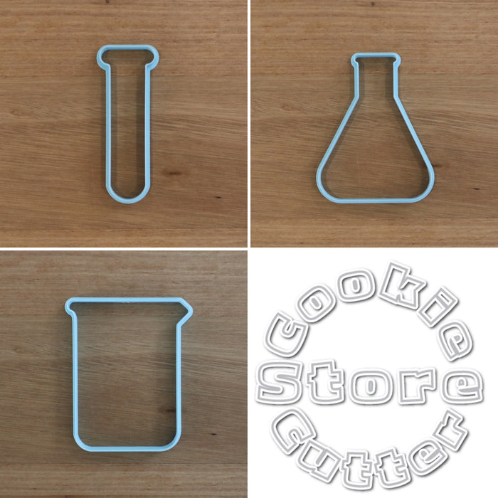 Science class Beaker Cookie Cutter measures approx. 100mm tall by 78mm wide.  Have you seen our Science Cup and Test Tube cutter as well? Search "Science" now! or select in the options.