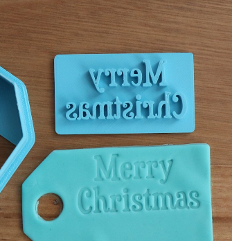 Merry Christmas Style #1 Stamp Emboss and Optional Gift Tag Cookie Cutter