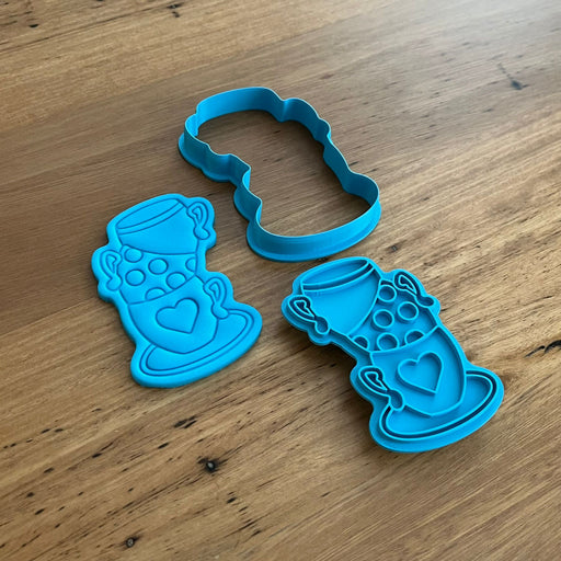 Tea Cup Stack Cookie Cutter & Emboss Stamp, Cookie Cutter Store
