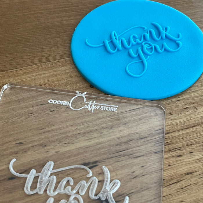 "Thank you" Deboss Raised Effect Cookie Stamp, Cookie Cutter Store
