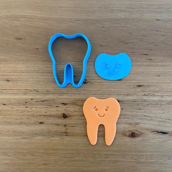 Tooth Cookie Cutter with Face Emboss Stamp