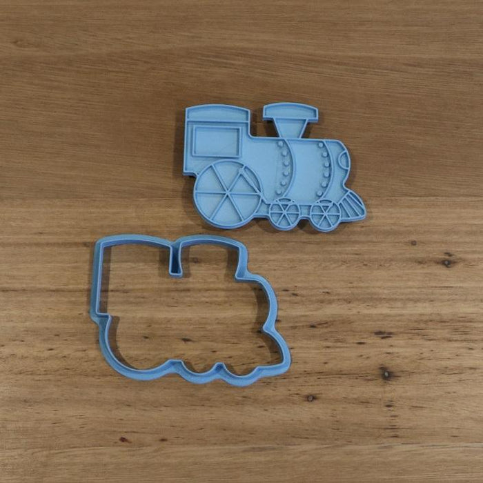 Train Cookie Cutter and optional Stamp measures approx. 65mm tall by 90mm wide.