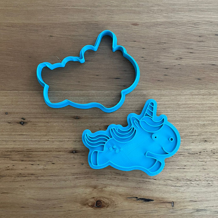 Unicorn Jumping Style 3 Cookie Cutter with Stamp, Cookie Cutter Store