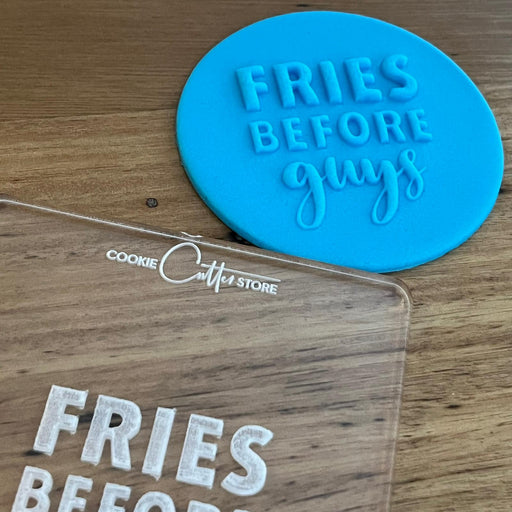 Fries before Guys Deboss Raised Effect Stamp, Pop Stamp, deboss stamp and cookie cutter, cookie cutter store