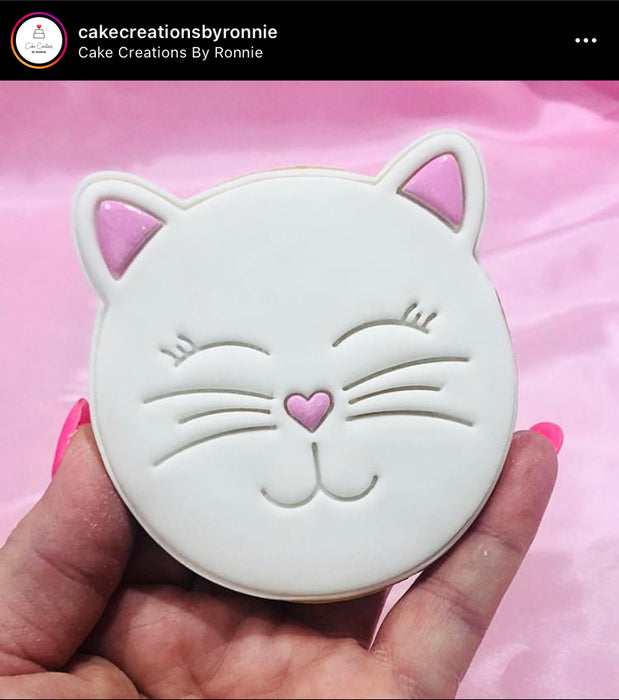 Cat Face Cookie Cutter and Emboss Stamp