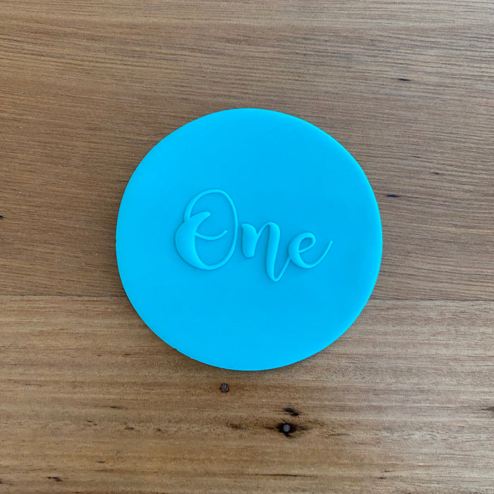 "One" Deboss Raised Effect 1st Birthday Cookie Stamp, Cookie Cutter Store