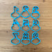 Number Cookie Cutters with Plaque 0-9. Choose individual numbers or the whole set.  Each number is 100mm tall. as the space for the plaque measures 73 x 54 mm  Excellent robust Quality with a neat cutting edge. We target next day delivery. Custom designs are possible if you want a different size, or design. Just send an enquiry, or see our custom cookie cutter product, found under the "Custom Items" menu.