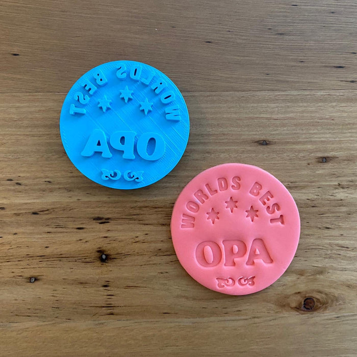 World's Best Opa Father's Day Cookie Emboss Stamp