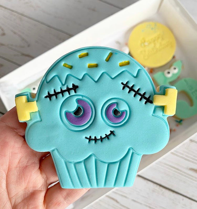 Halloween Scary Frankenstein Cup Cake Cookie Cutter and Emboss Stamp Set