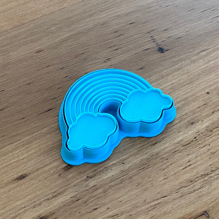 Rainbow with Clouds Cookie Cutter and Optional Emboss Stamp