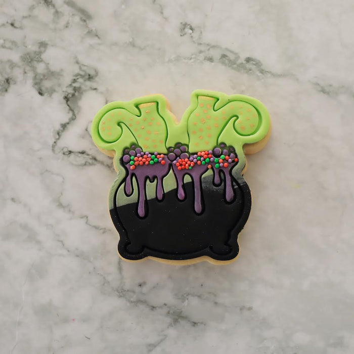 Halloween Cauldron with Witch Cookie Cutter & Stamp Set