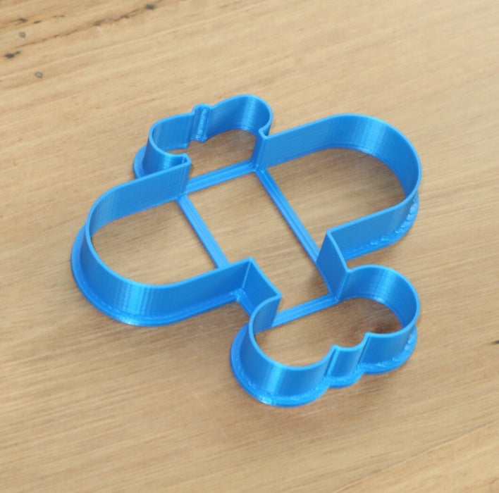 Airplane Cookie Cutter measures approx. 100mm tall by 85mm wide.