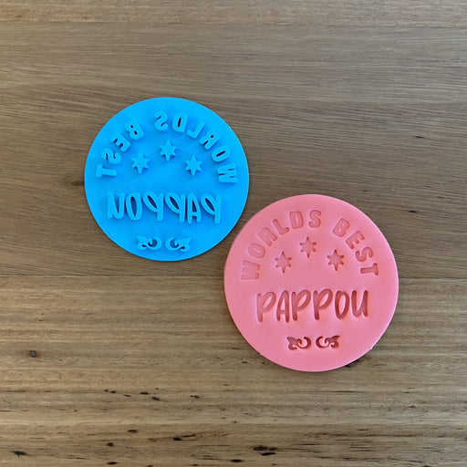 World's Best Pappou Father's Day Cookie Emboss Stamp